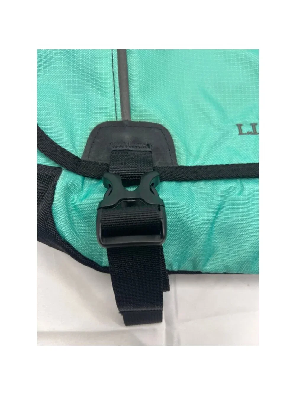 L.L.Bean Teal Black Nylon Messenger Bag Crossbody Travel Organizer